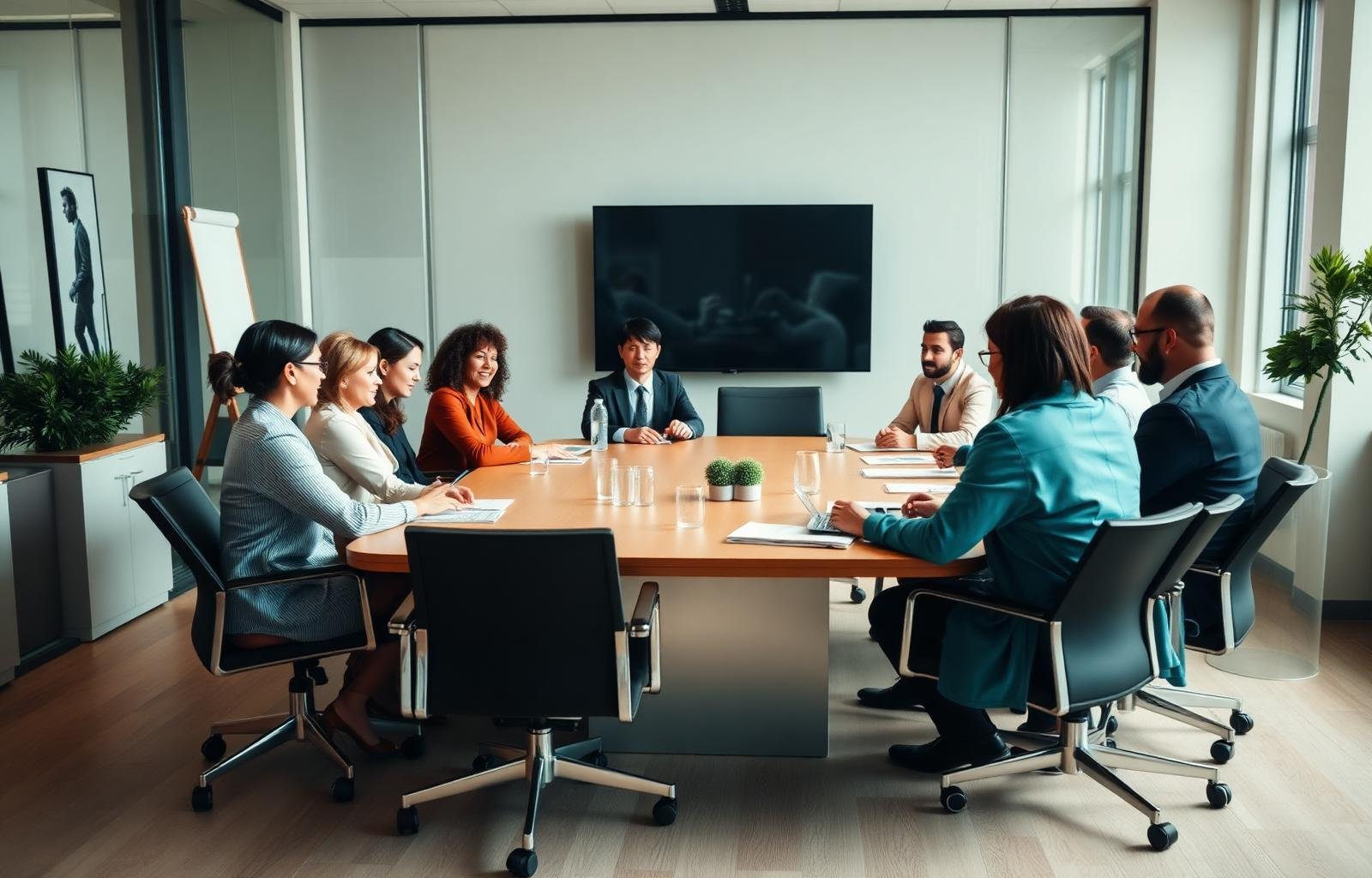 Strategic boardroom meeting